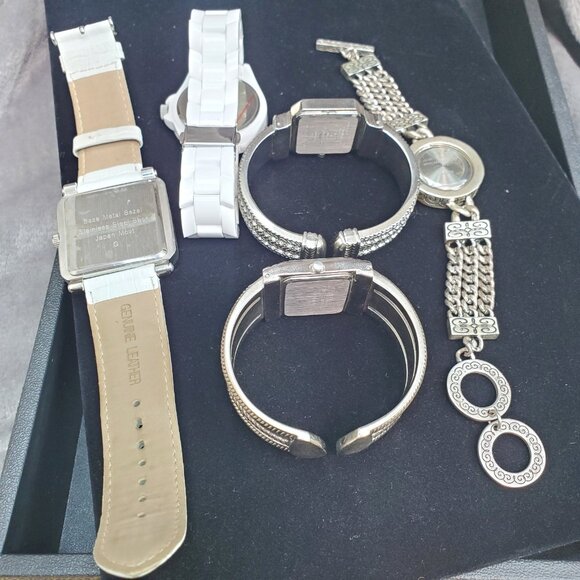 Lot PREMIER DESIGNS Jewelry Costume Fashion Silver Plated White 5 Watches READ main image 12